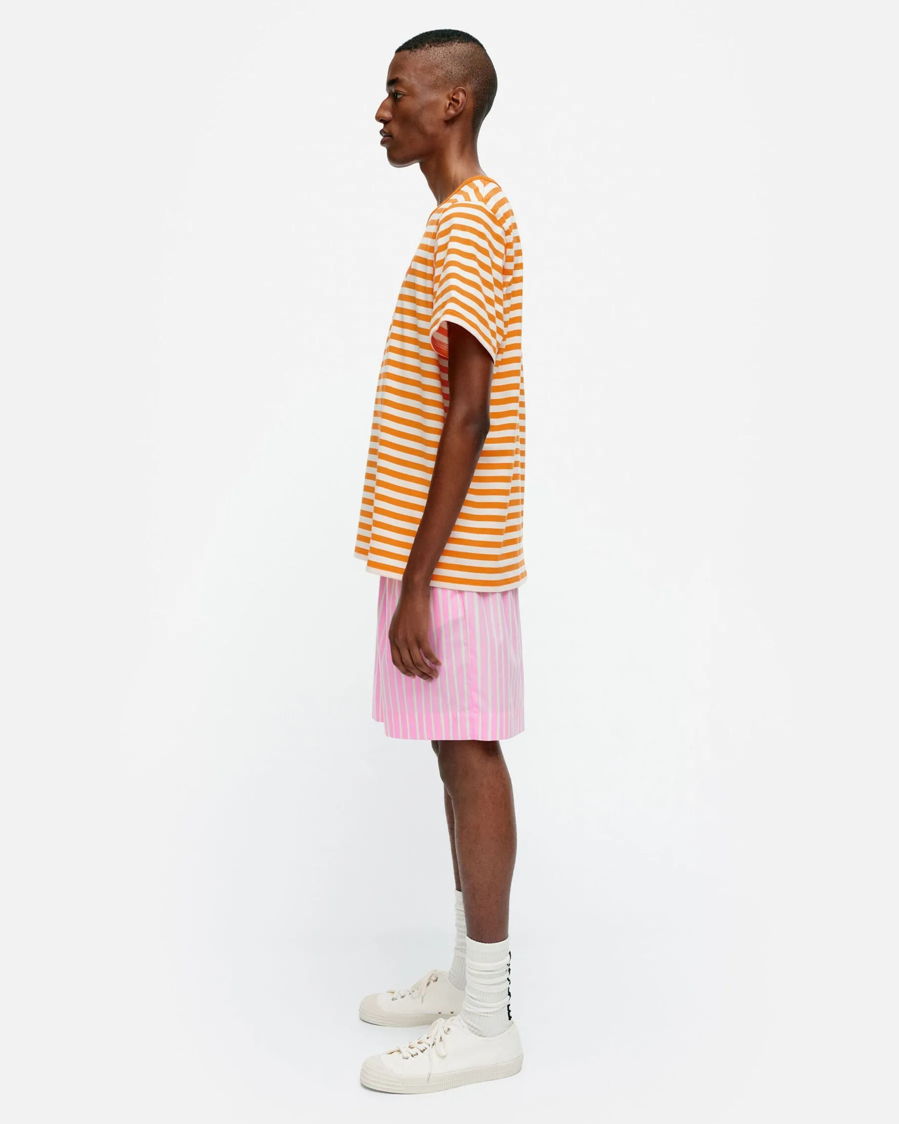 Unisex^Marimekko Kioski Tasaraita Men Shortsleeve T-Paita