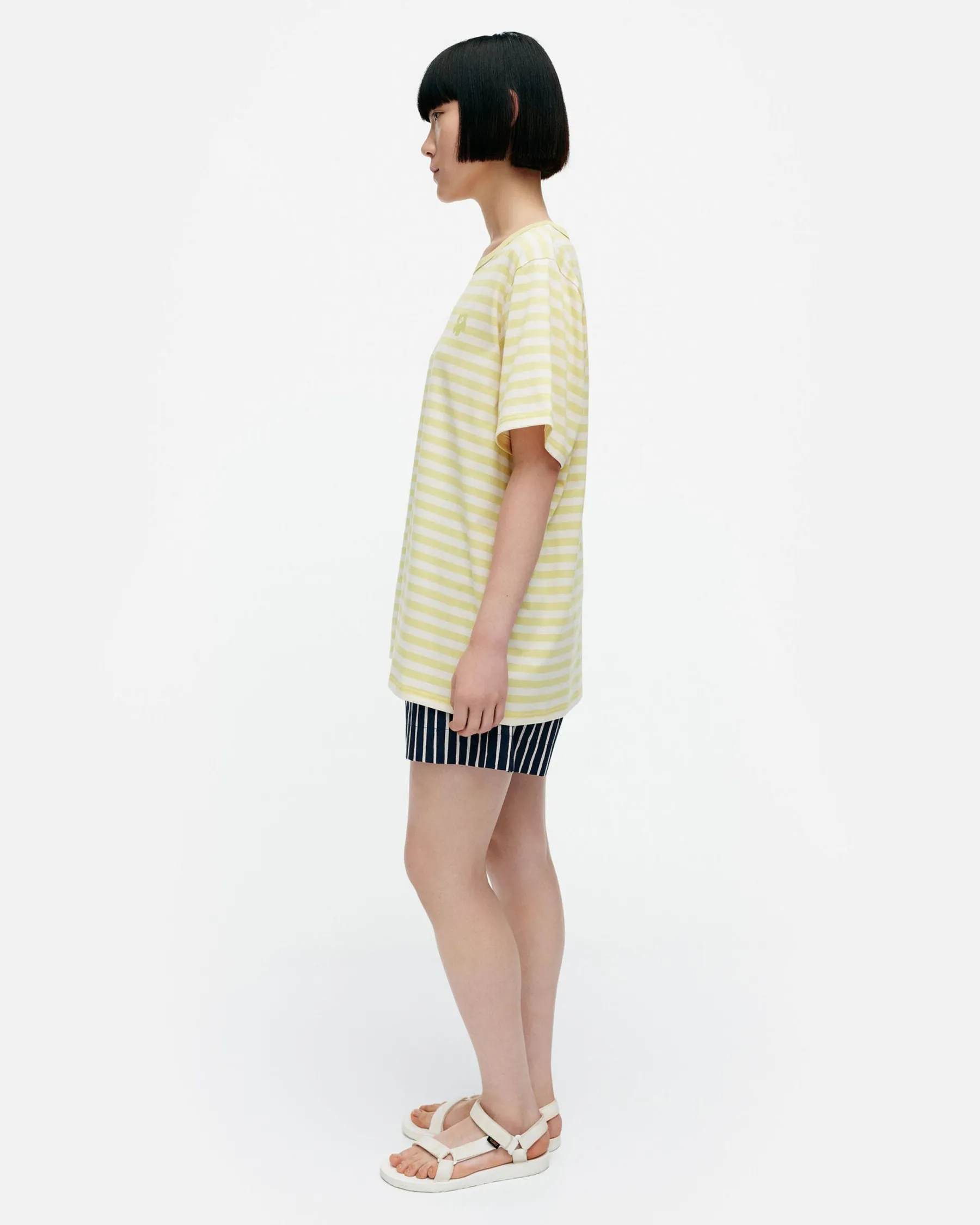 Unisex^Marimekko Kioski Tasaraita Men Shortsleeve T-Paita
