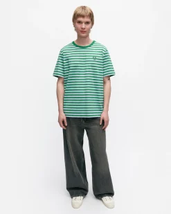 Paidat Ja Tunikat^Marimekko Kioski Tasaraita Menu00B4S Shortsleeve T-Paita