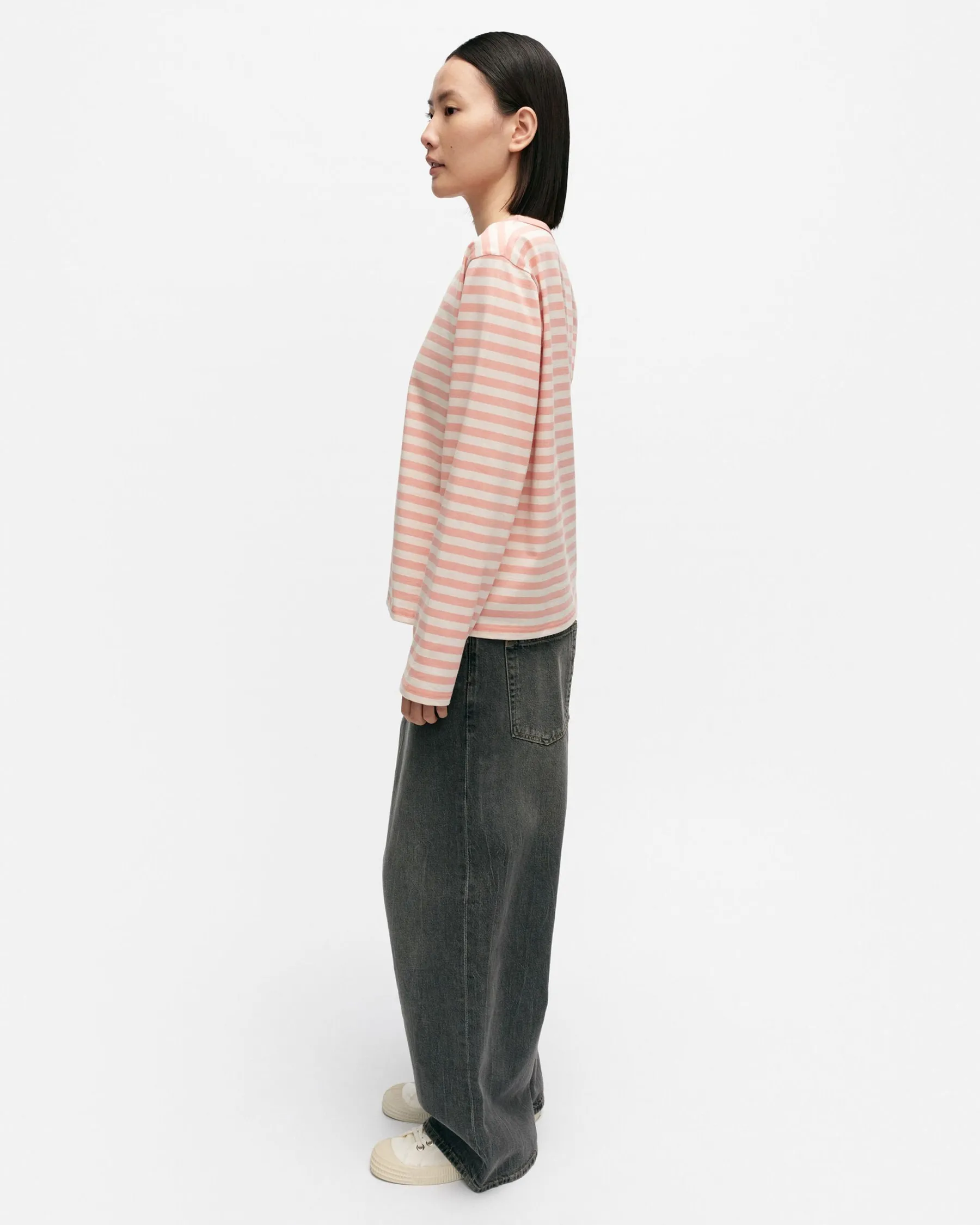 Paidat Ja Tunikat^Marimekko Kioski Tasaraita Relaxed Longsleeve Trikoopaita