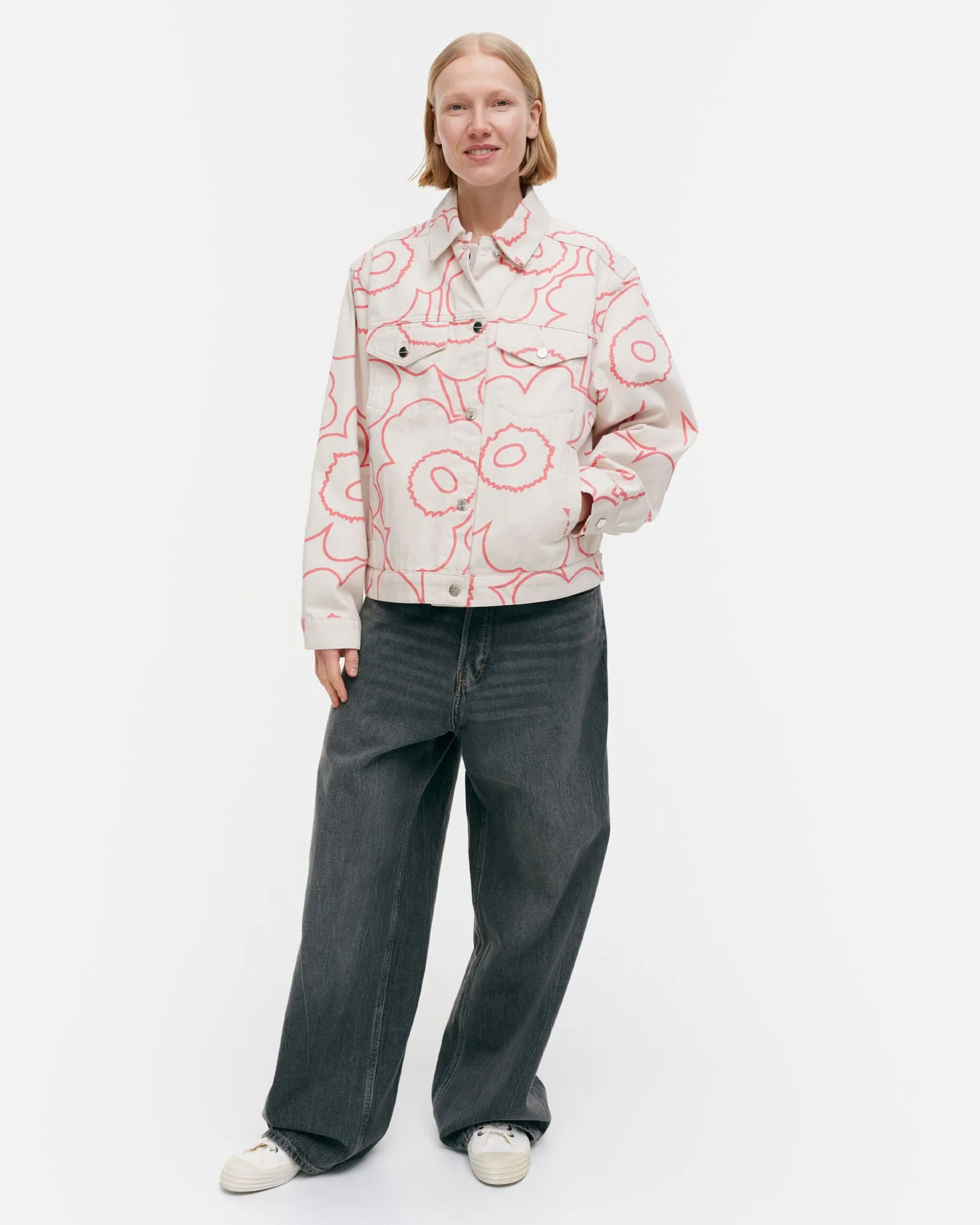 Unisex^Marimekko Kioski Ystu00E4Vyys Pieni Piirto Unikko 2 Farkkutakki