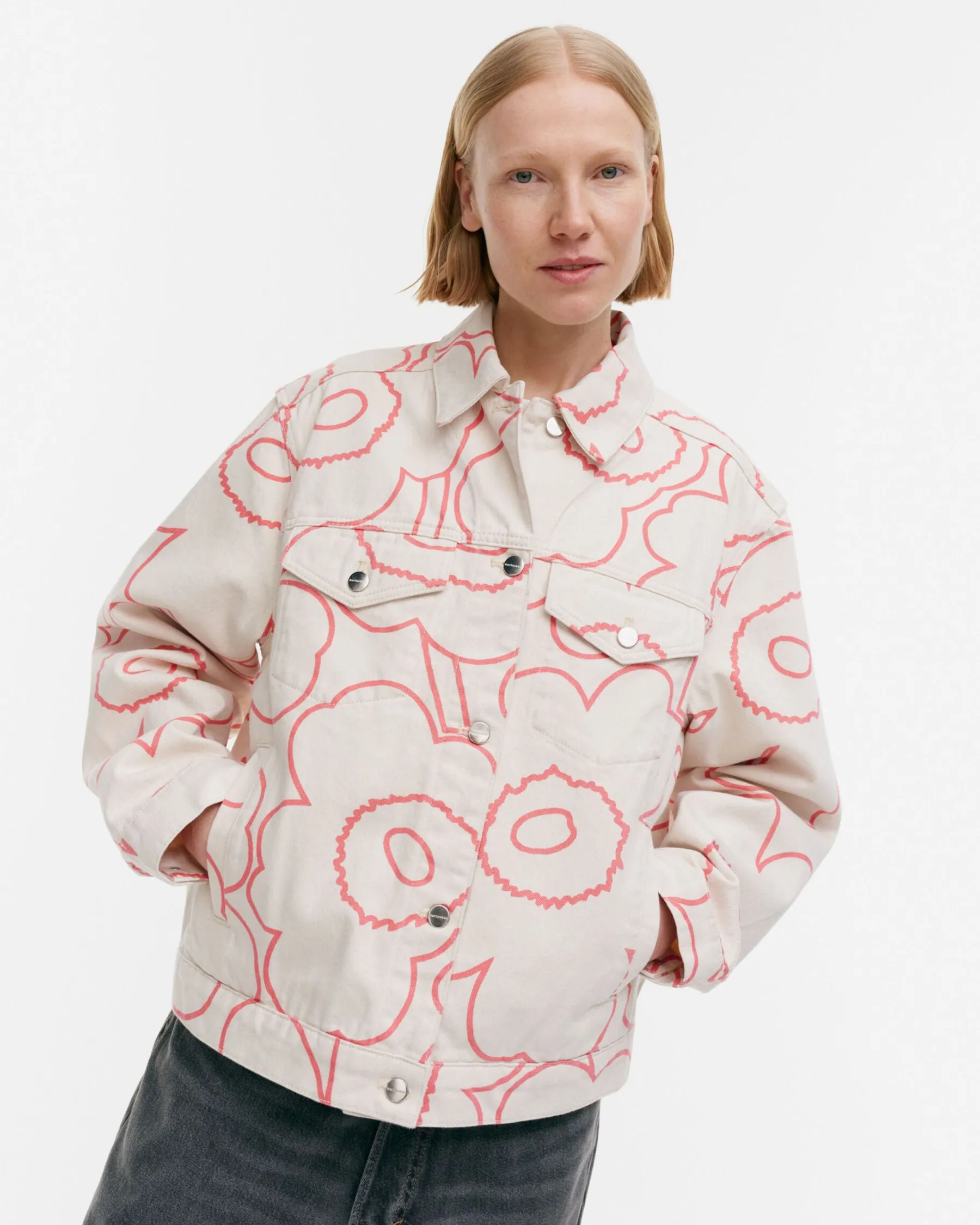 Unisex^Marimekko Kioski Ystu00E4Vyys Pieni Piirto Unikko 2 Farkkutakki