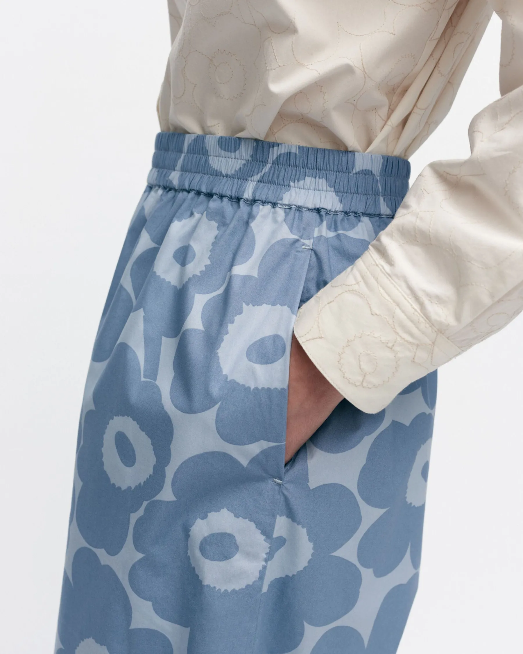 Housut^Marimekko Kohti Unikko Puuvillapopliinihousut