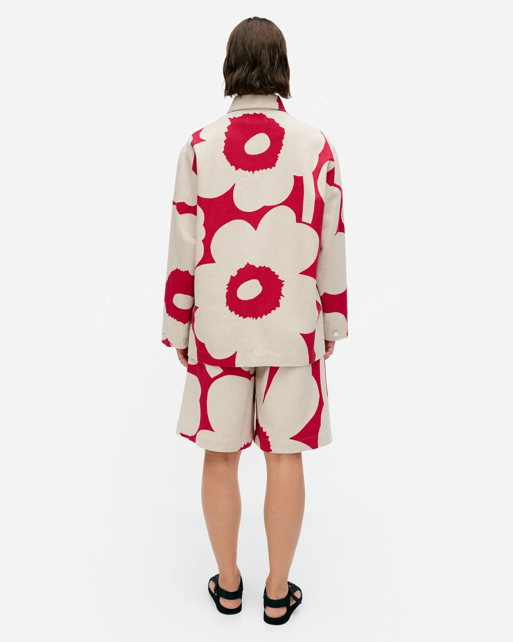 Takit Ja Jakut^Marimekko Kulmat Unikko Puuvillapellavapaitatakki