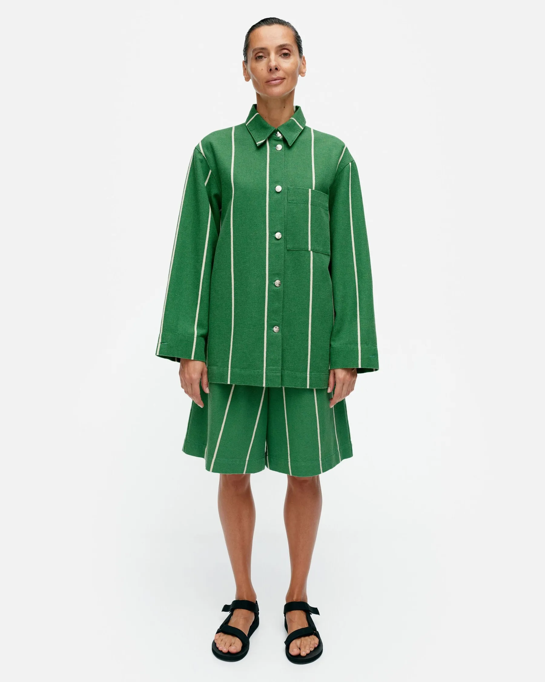 Paidat Ja Tunikat^Marimekko Kulmat Vesi Puuvillapellavapaitatakki