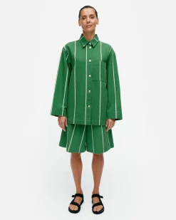 Takit Ja Jakut^Marimekko Kulmat Vesi Puuvillapellavapaitatakki