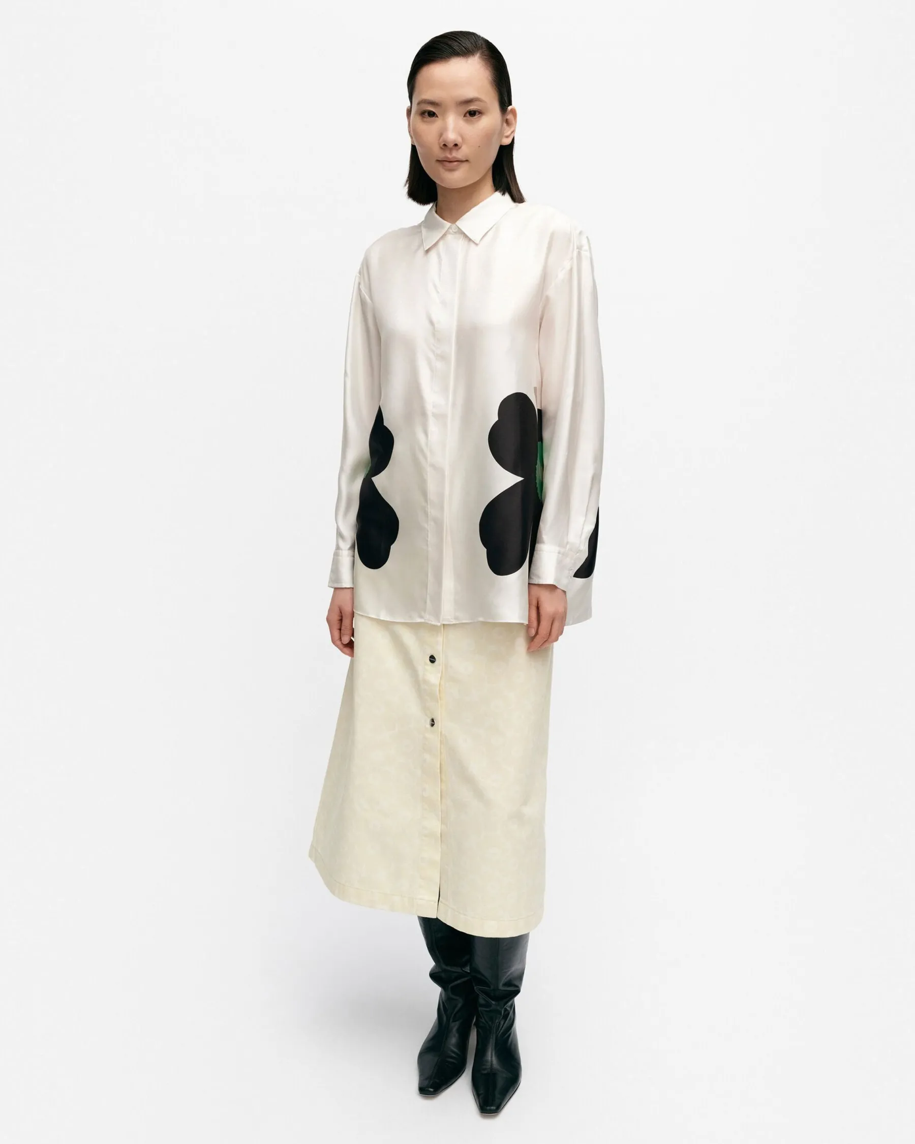 Paidat Ja Tunikat^Marimekko Outi Heijastus Unikko Silkkipaita