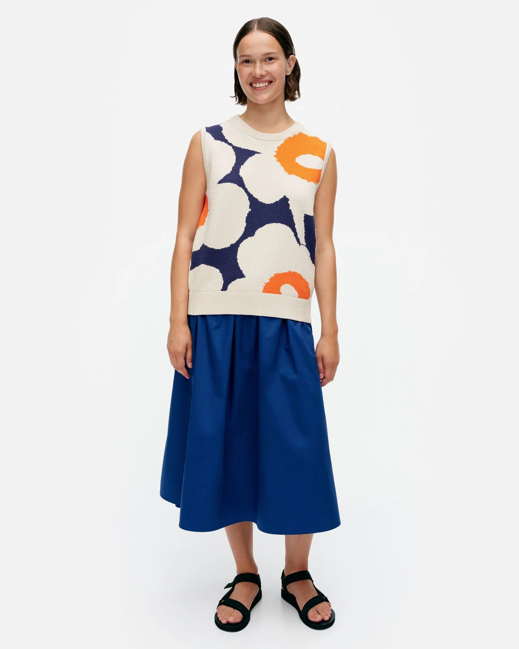 Neuleet^Marimekko Pioneeri Unikko Puuvillaneuleliivi