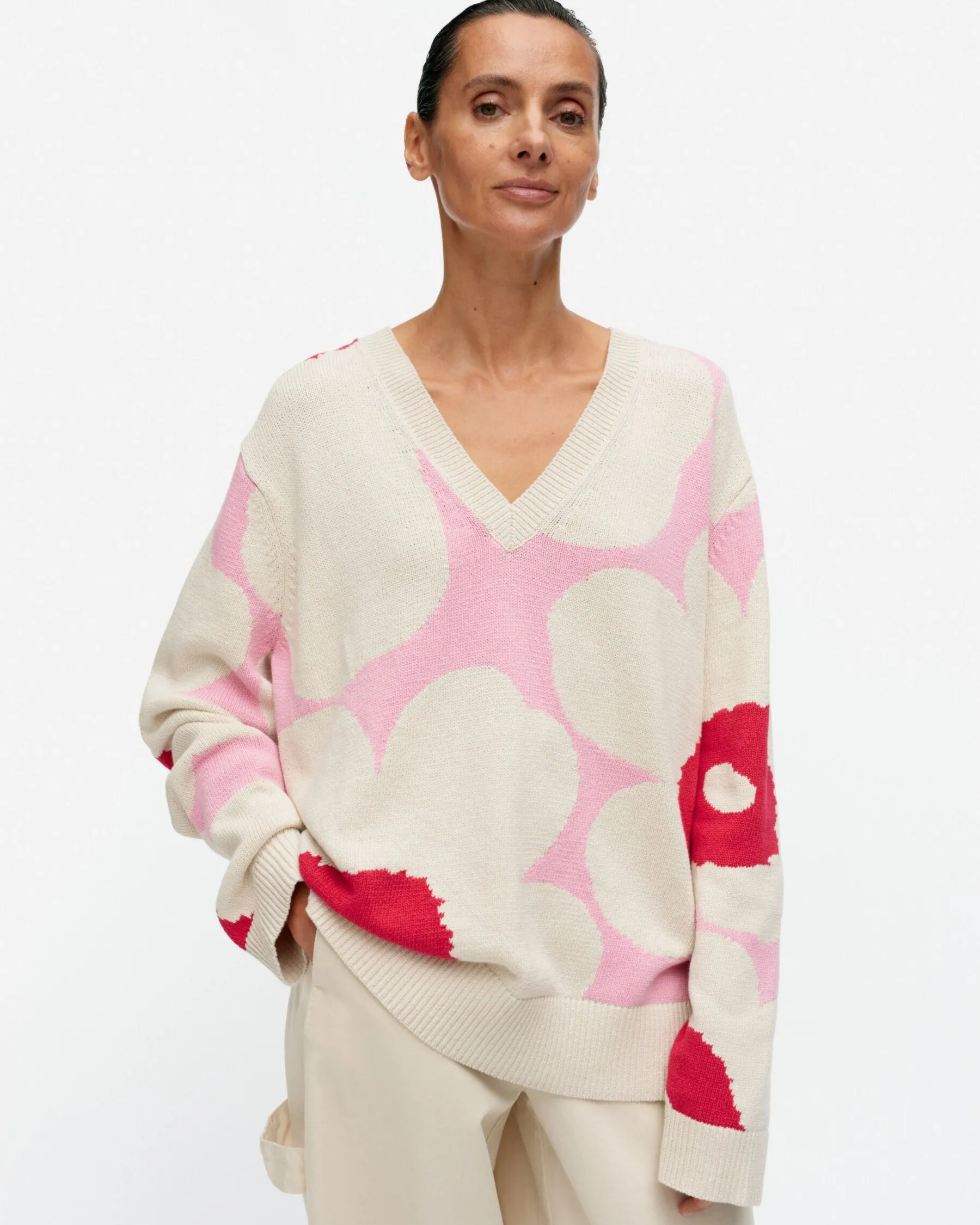 Neuleet^Marimekko Pu00E4Ivu00E4 Unikko Puuvillaneulepusero