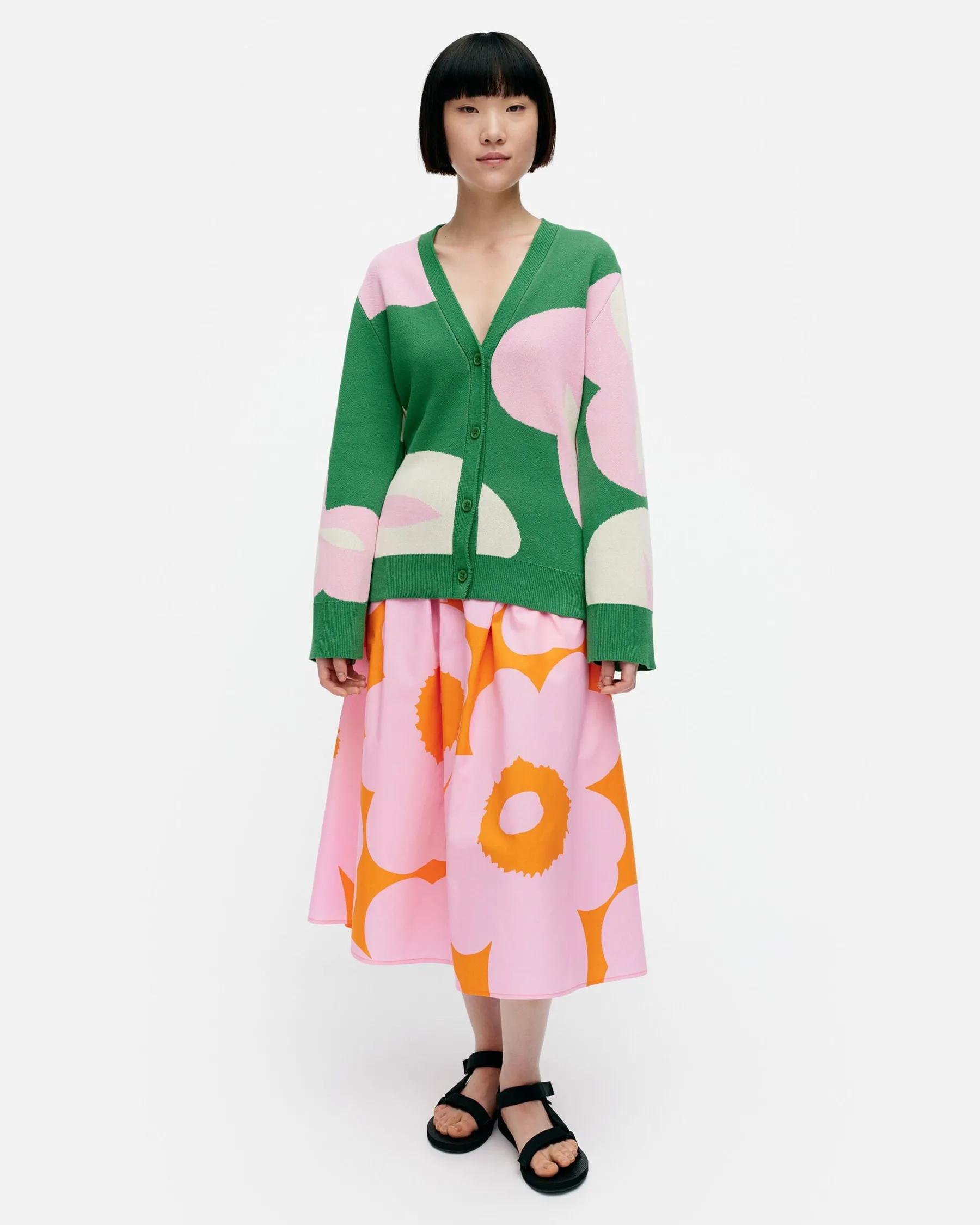 Paidat Ja Tunikat^Marimekko Tyrske Poiminto Puuvillaneuletakki